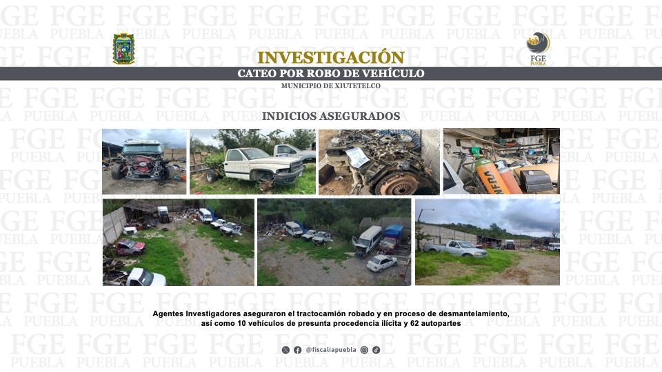 Fiscalía recupera tractocamión robado en operativo en Amozoc