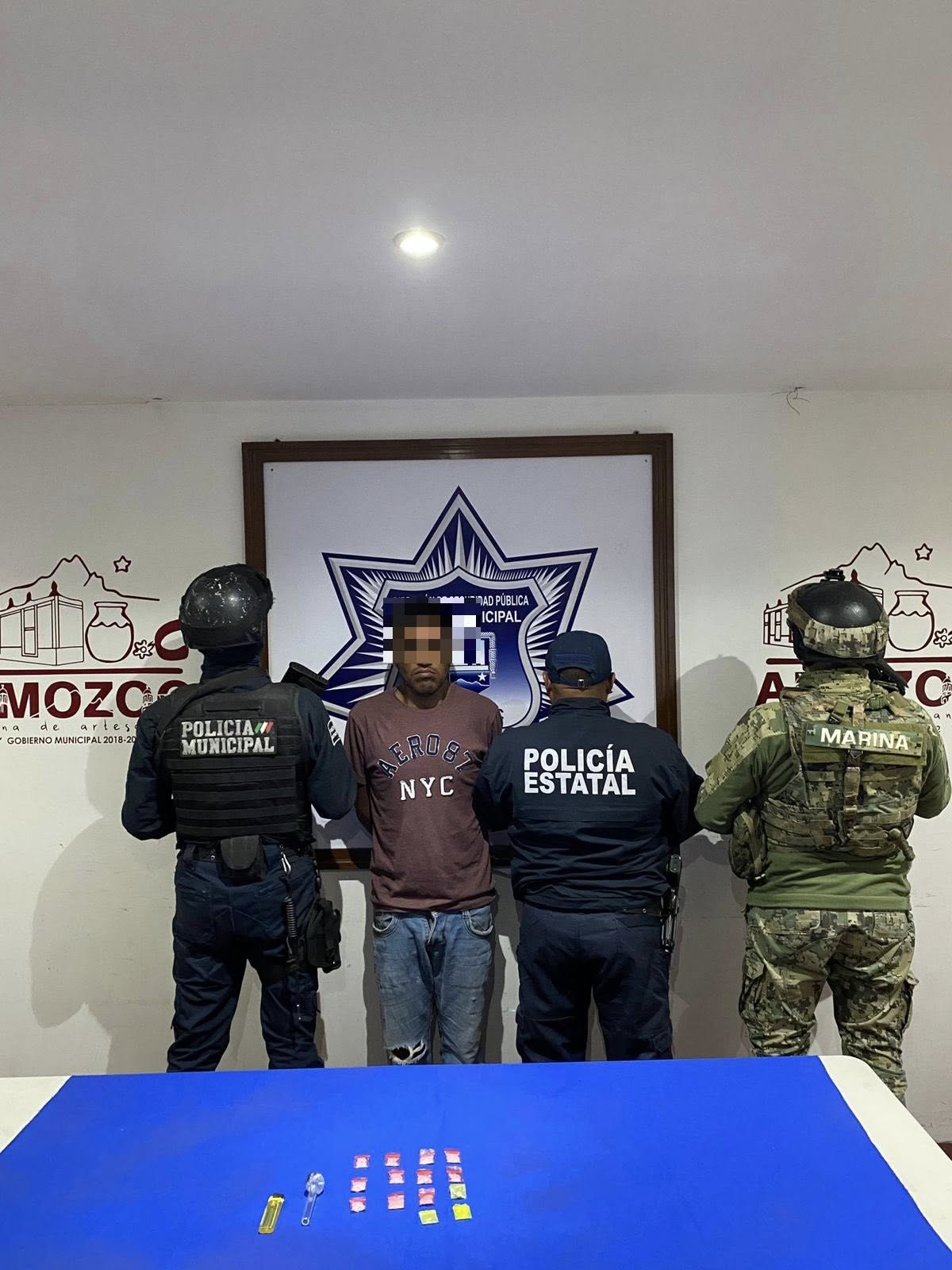 Detienen a hombre por probable posesión de drogas en colonia Casa Blanca, Amozoc