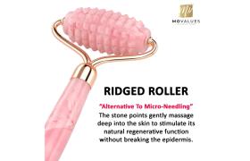 Rose Quartz Roller with Gua Sha, Mini Eye Roller set  Jade Roller for Face  Face Roller