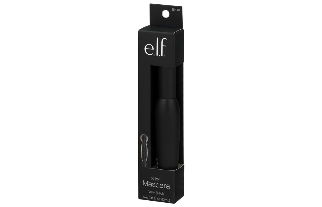  elf 3in1 Mascara, Very Black, 028 oz 