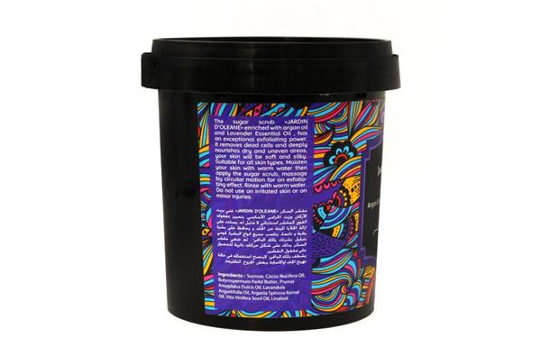 مقشر السكر بزيت الأركان وزيت الخزامى الأساسي من جاردن اوليان  600 غرام