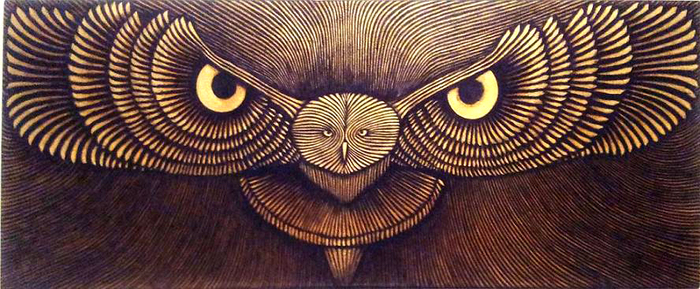 From My Golden Collection "Owl" 1.20X50 aqrylic on Canvas , Now on Display,Berlin.