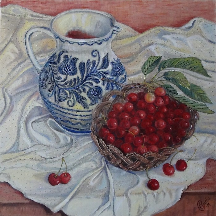 My new painting of tapestry and some details....