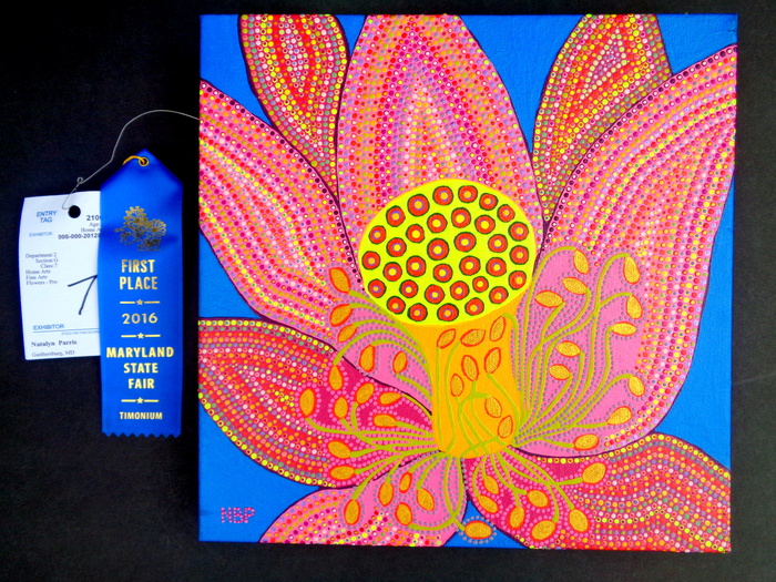 Natalya B. Parris's painting Lotus  won 1st place at the Maryland State Fair 2016. It is on display at "Holiday Days International Exhibition" IMPULSE ARTS HOUSTON, 15404 FM 529 Rd.,Houston TX, reception on December 10, 2016, 7pm - 10pm; Tel. 281.856.8900