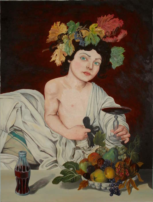 "Non-alcoholic Bacchus, 2001" on screen at Saatchi Gallery