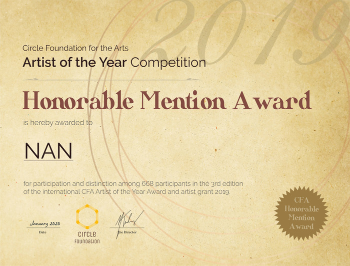 ARTIST OF THE YEAR COMPETITION - HONORABLE MENTION AWARD- MARIANNE MUSSET