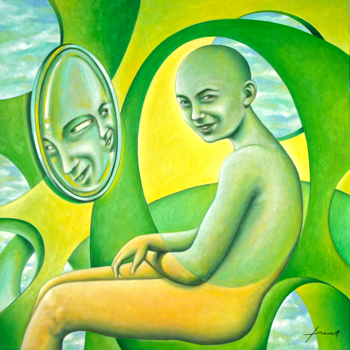 The look of the mirror. 