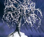 Black Ice - Beaded Wire Tree Sculpture, by Sal Villano