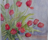 tulipani in vaso blu