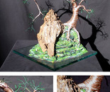 Cascade  on  Glass - Wire Tree Sculpture 