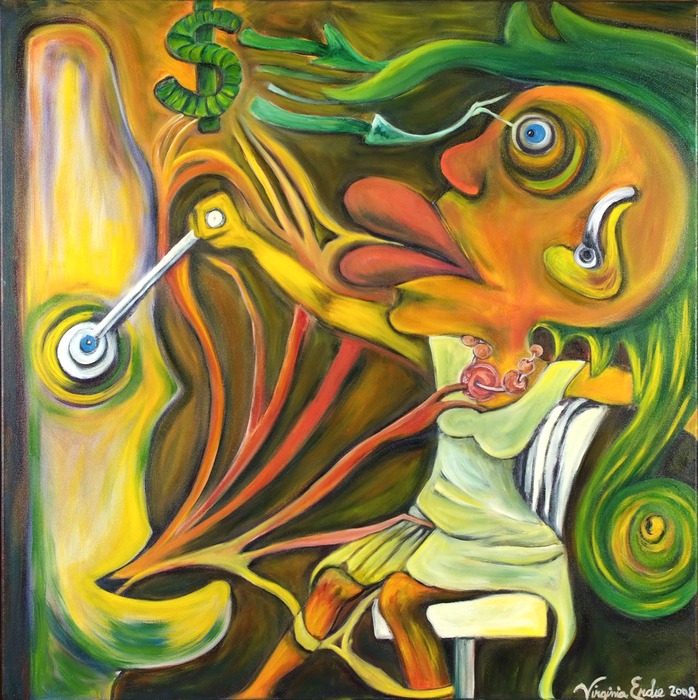   Vegas Zombie.  40" x 40".