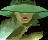 donna con cappello verde