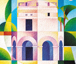 Mausoleo di teodorico_acrilico su carta vinilica_cm.70 x 70