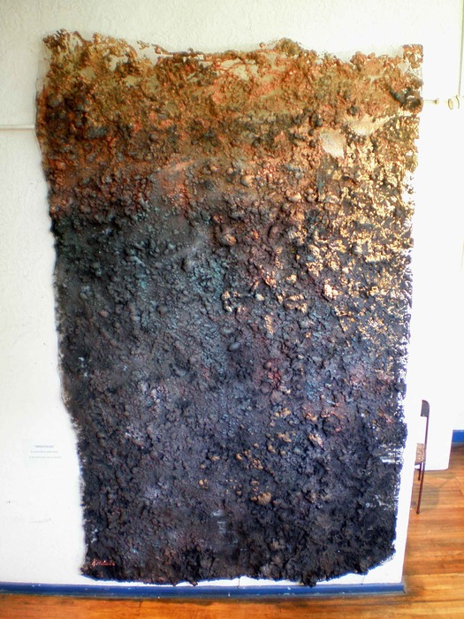 OROGËNESIS Mixed tecqnique on wire net  250 x 300 cms.