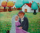 The Wedding, Oil on Glass