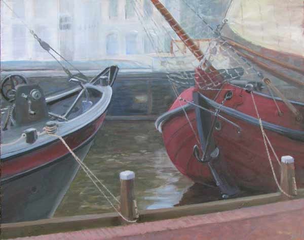 Ships in Museum haven in Leeuwarden