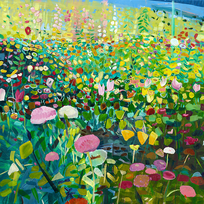 Blumenpracht vom Bauernhof, 2008, acrylic on canvas, 100 x 100 cm
