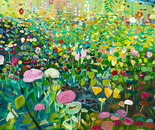Blumenpracht vom Bauernhof, 2008, acrylic on canvas, 100 x 100 cm