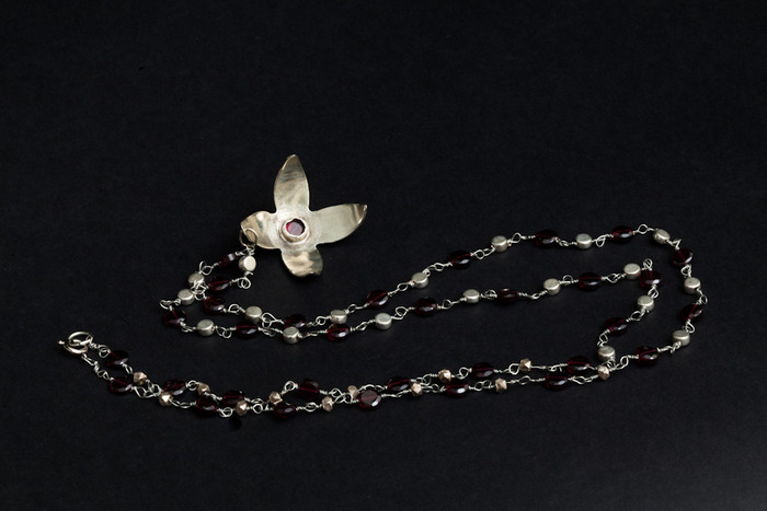 Rosary Flower Necklace