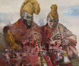 Learning the Instrument (2005, Oil on Canvas, 135cm x 120cm)
