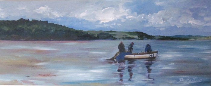 Fishing under Llanstephan castle.