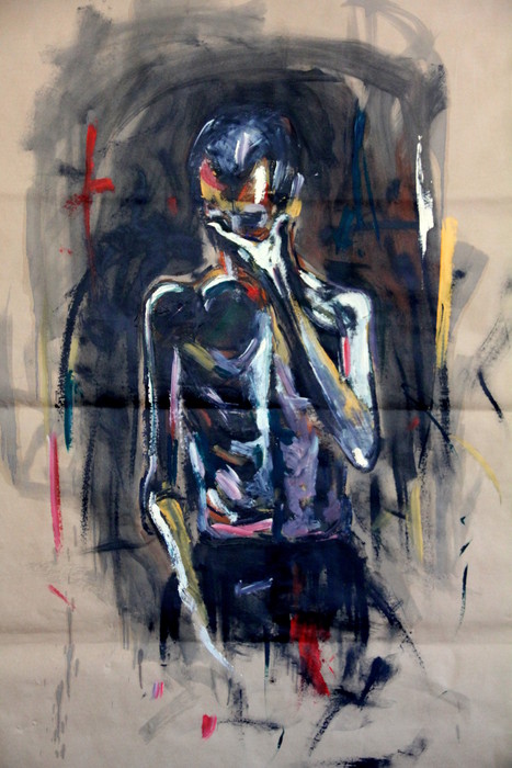 "Untitled", oil on paper, 80x150cm, 2013