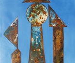 VU 164 Iron Sculpture with three Figures