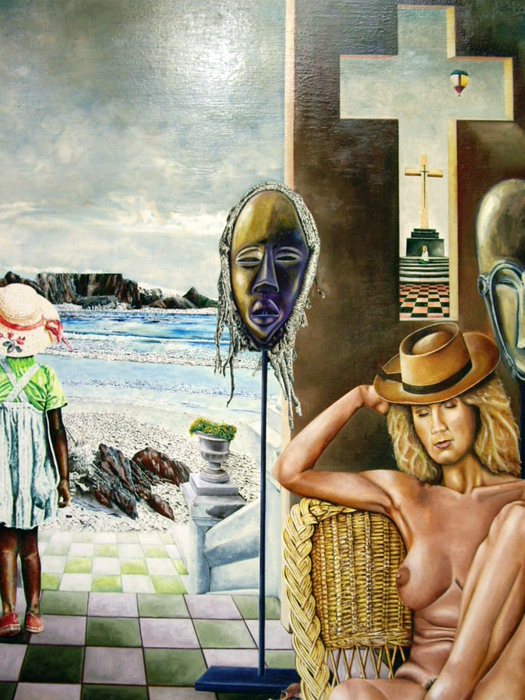  African Mode With Table Mountain - 1994  Oil on Canvas, 107/122 cm