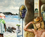  African Mode With Table Mountain - 1994  Oil on Canvas, 107/122 cm