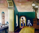 The Lonely Victim of Sports - 1990  Oil on Canvas, 122/107 cm