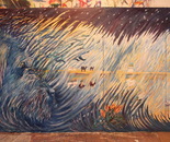 07 Childhood in the wool Blue Dog. Oil on canas. 2013 NYC. 144 by 70 inches(four canvases 36 by 70 inches). 365?177 cm.