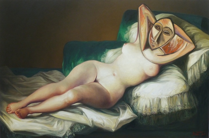 LA DORA DESNUDA oil on canvas 97 cm x 146 cm