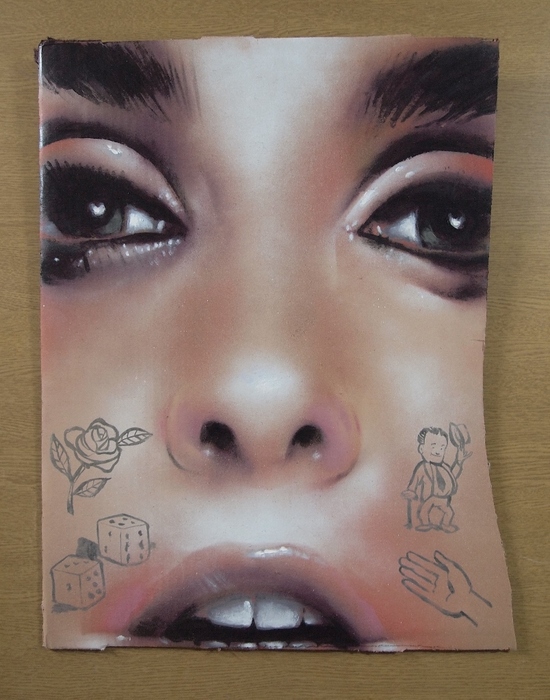 dixon / "Visage" / 48x61cm / spray paint and acrylic on cardboard / 2013