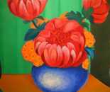 peonie - 2007 - olio su tela - 100 x 74