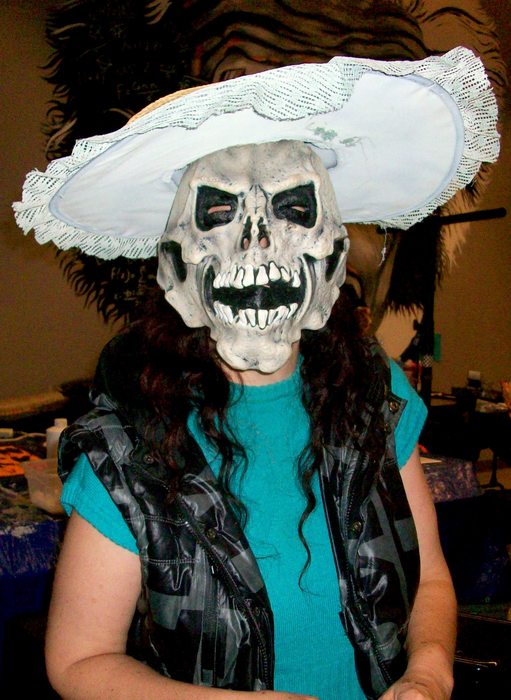 Natalya B. Parris is trying different costumes; Dress Rehearsal on October 13, 2015 at Damascus Community Recreation Center