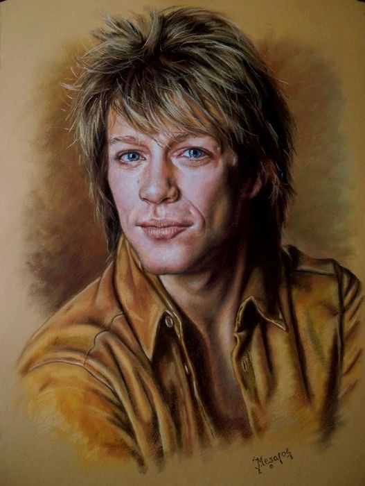 "Portrait of Jon Bon Jovi" 2015 Pastel/Paper 50cm x 70cm (19.7'' x 27.6'')