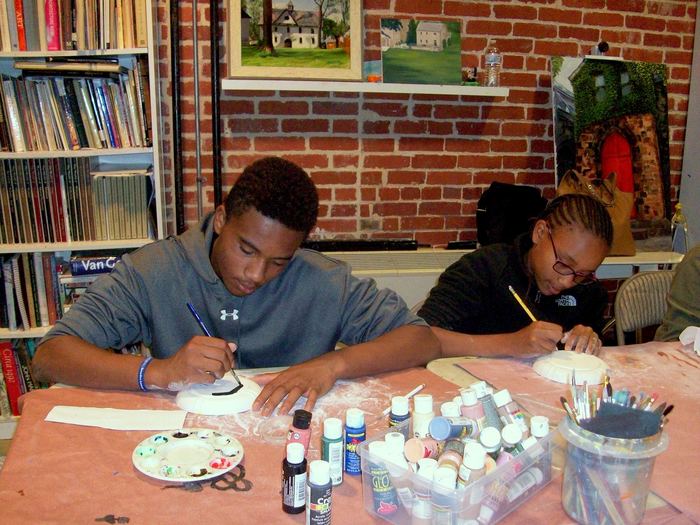 Students are creating; Art Around Us class at the Gaithersburg Arts Barn on Monday, October 26, 2015