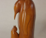 Penguin And Chick 9" h.  locust $800