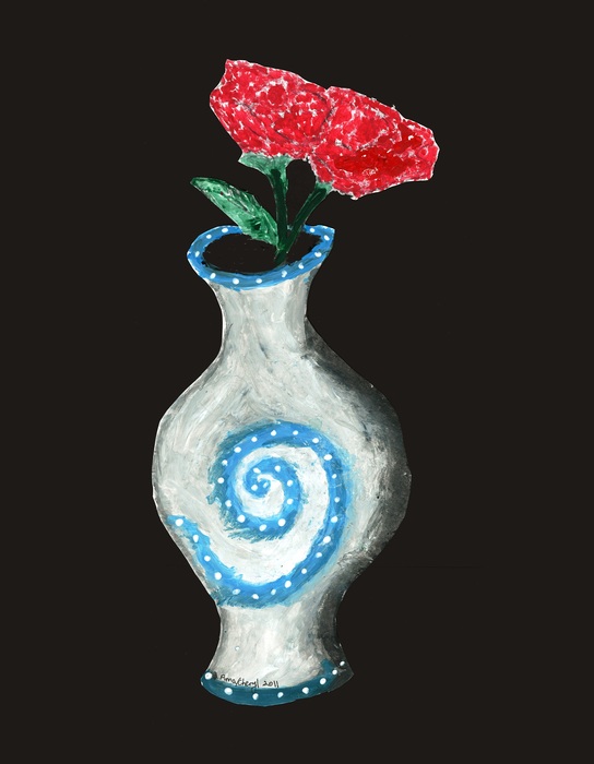 Red Flowers In Vase