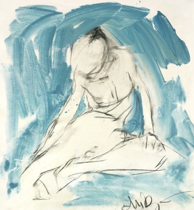 nude in blue