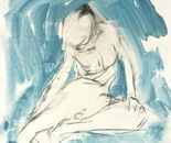 nude in blue