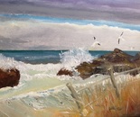 Sea, Gulls and Dune Grass