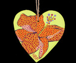 Wooden painted heart ornament (Front)