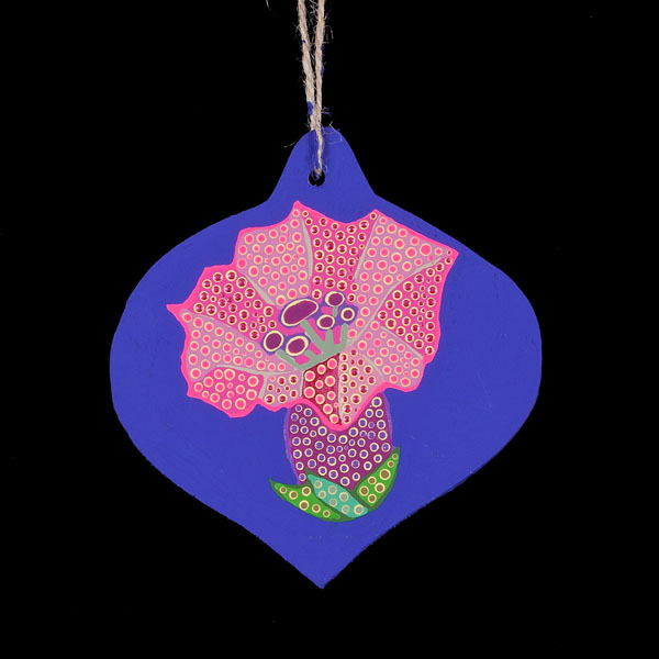 Onion shaped wooden painted ornament (Back)
