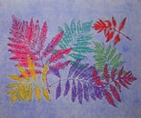 Dancing leaves, mixed-media on paper, 22”X 28”