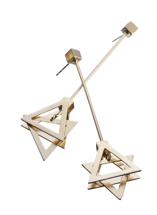 Gold Star of David Earrings