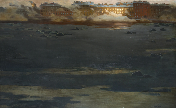 Winter morning 100x150 cm, oil on canvas
