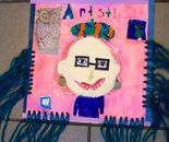Student's artwork – portrait of Ms. Natalya B. Parris inspired by Swiss-German painter Paul Klee; Natalya B. Parris is teaching Exploring the World through Art August 10  - 14, 2015 camp from 9am – 3pm for children 7 – 11 year - old  at the Gaithersburg A