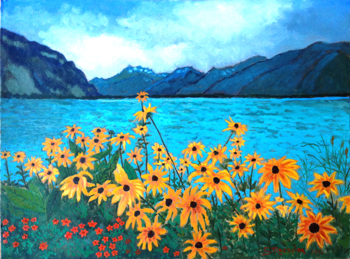 CAT. 488/16	"Fiori sulla riva del Lago Lemano"