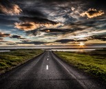 Road towards the sunset